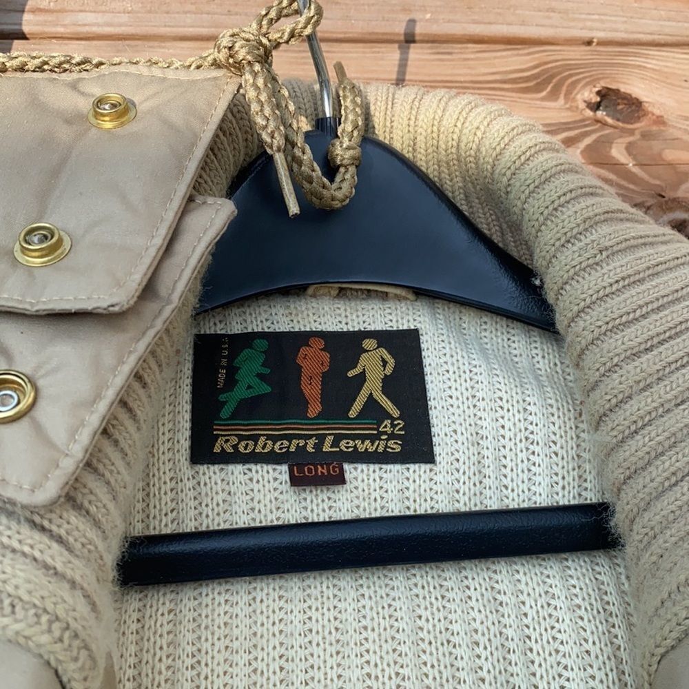 VTG Robert Lewis fall winter jacket long size 42 XL in EUC tan color - Picture 2 of 12